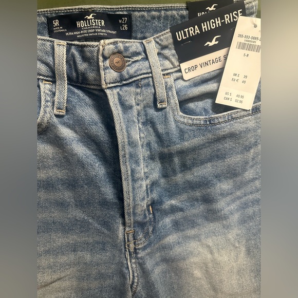 Hollister Light Blue Ultra High-Rise/ Crop vintage straight - Picture 4 of 4